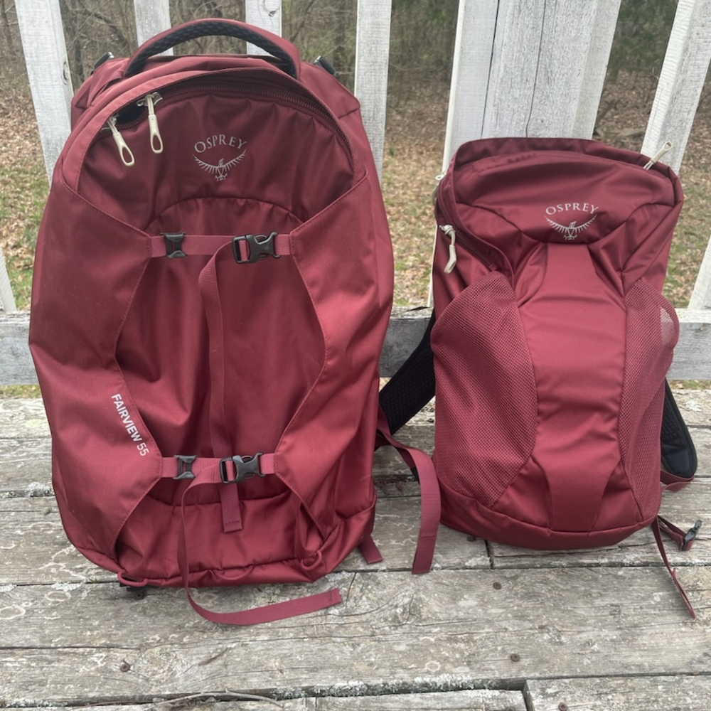 Osprey Women's Burgundy Travel Backpack Set